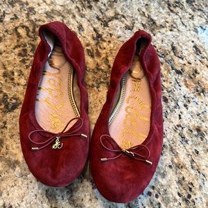 Sam Edelman suede flats. Worn once!! Fall berry color.